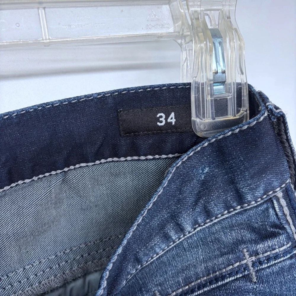 New Mens‎ Affliction Blake Blue Jeans Size 34 Distressed Style Grunge Straight